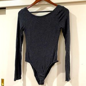 Gap bodysuit long sleeve dark grey